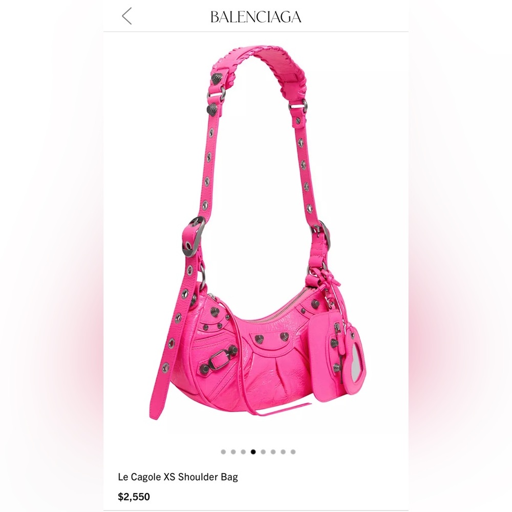 Balenciaga Le Cagole XS Shoulder Bag Purse Extra Small Pink Leather w/ Dust Bag - Picture 14 of 16